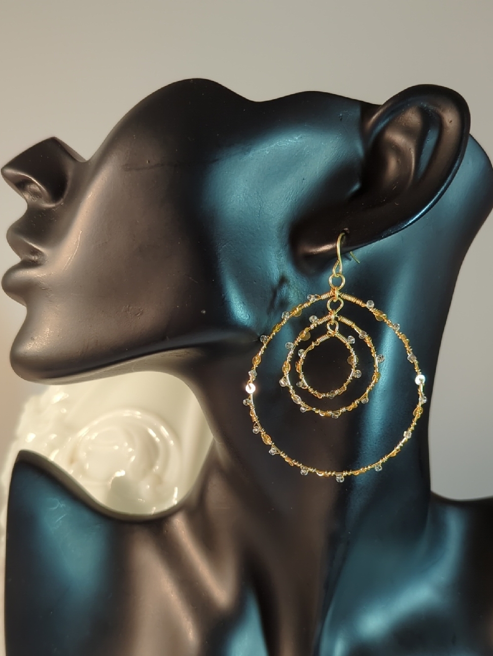 Y2K NWT 4 pair : HUGE Earrings!! Too big for ya head! Hoops and chandeliers